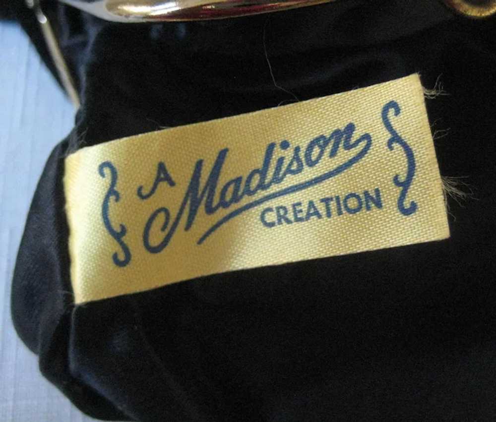 1950's Black Velvet Fold-over Handbag - A Madison… - image 7