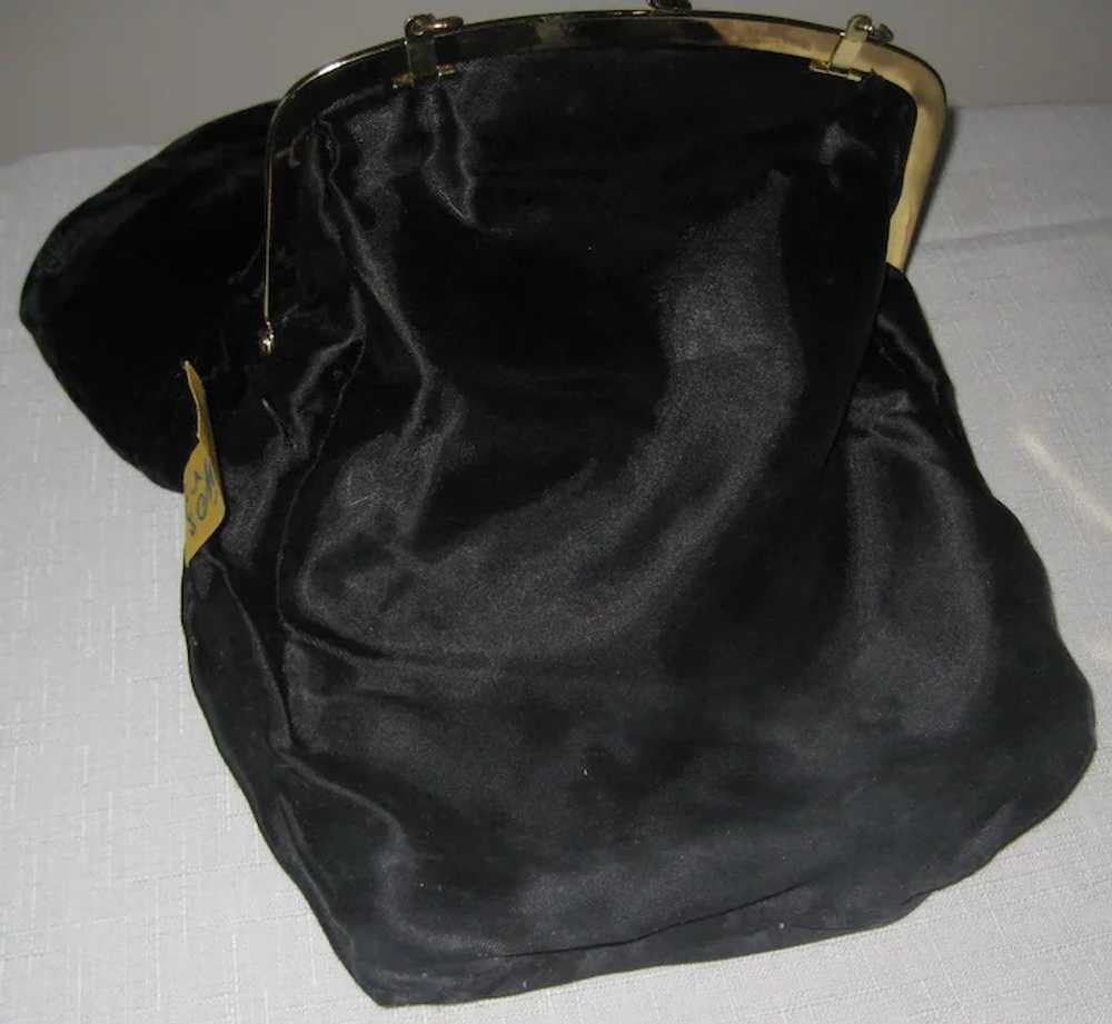 1950's Black Velvet Fold-over Handbag - A Madison… - image 8