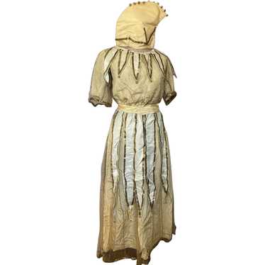 RARE Antique Vintage Columbine Jester Costume Pale