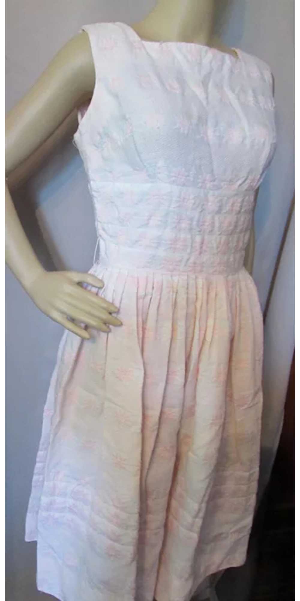 Sweet Sleeveless Summer Dress in Pink Embroidery … - image 2