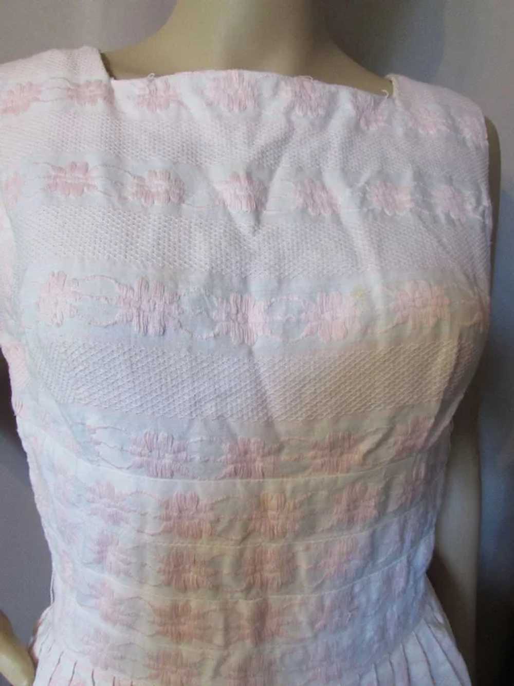 Sweet Sleeveless Summer Dress in Pink Embroidery … - image 3
