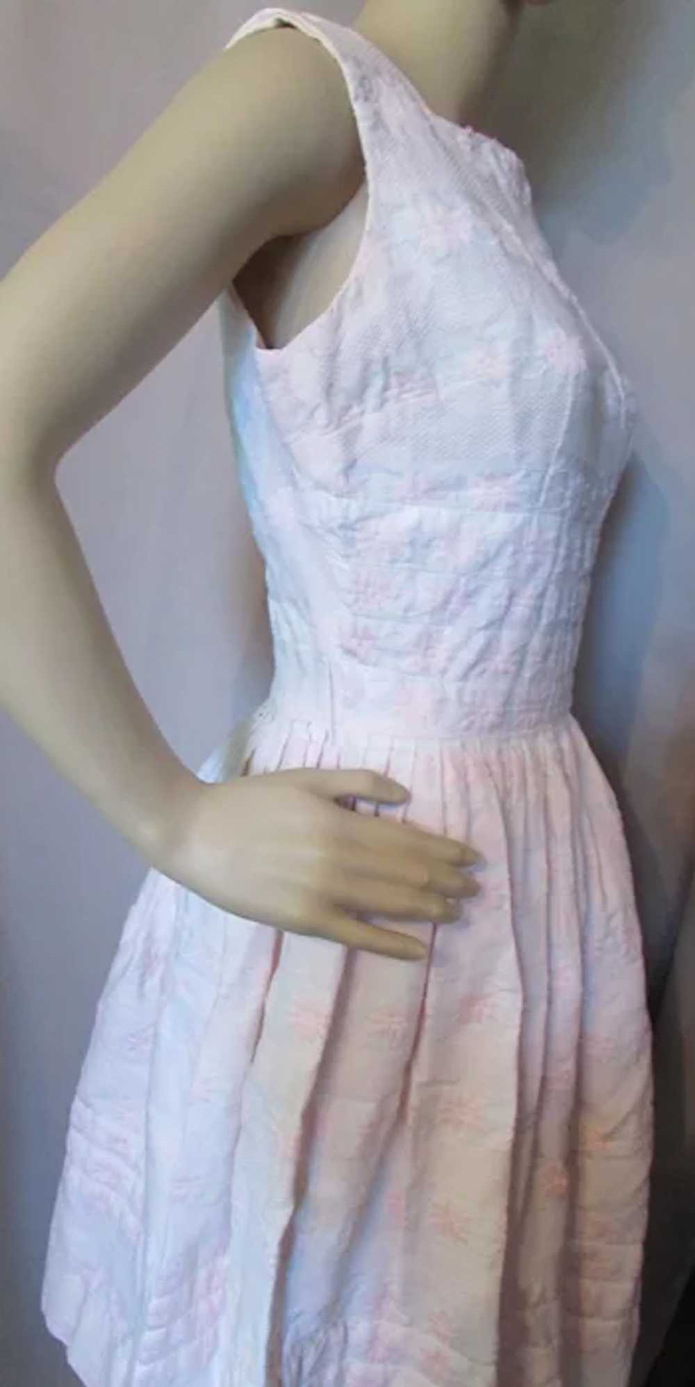 Sweet Sleeveless Summer Dress in Pink Embroidery … - image 5
