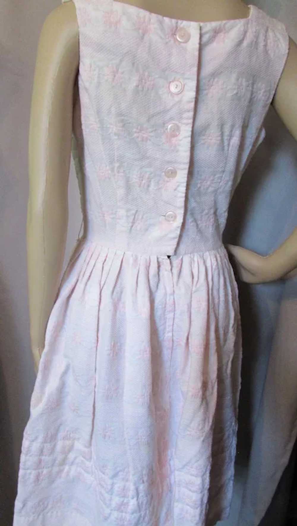 Sweet Sleeveless Summer Dress in Pink Embroidery … - image 7