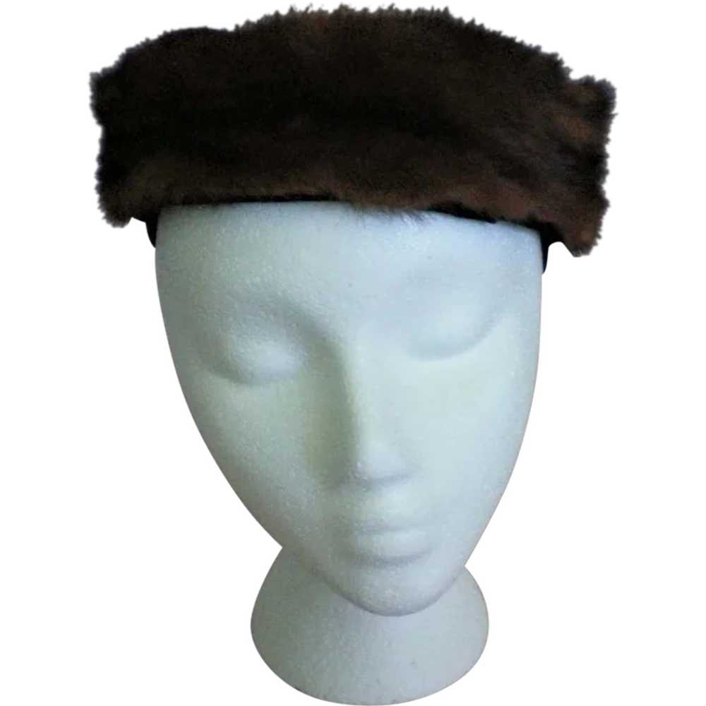 Stylish 1940’s Mink and Velvet Hat – Hand Sewn - image 1