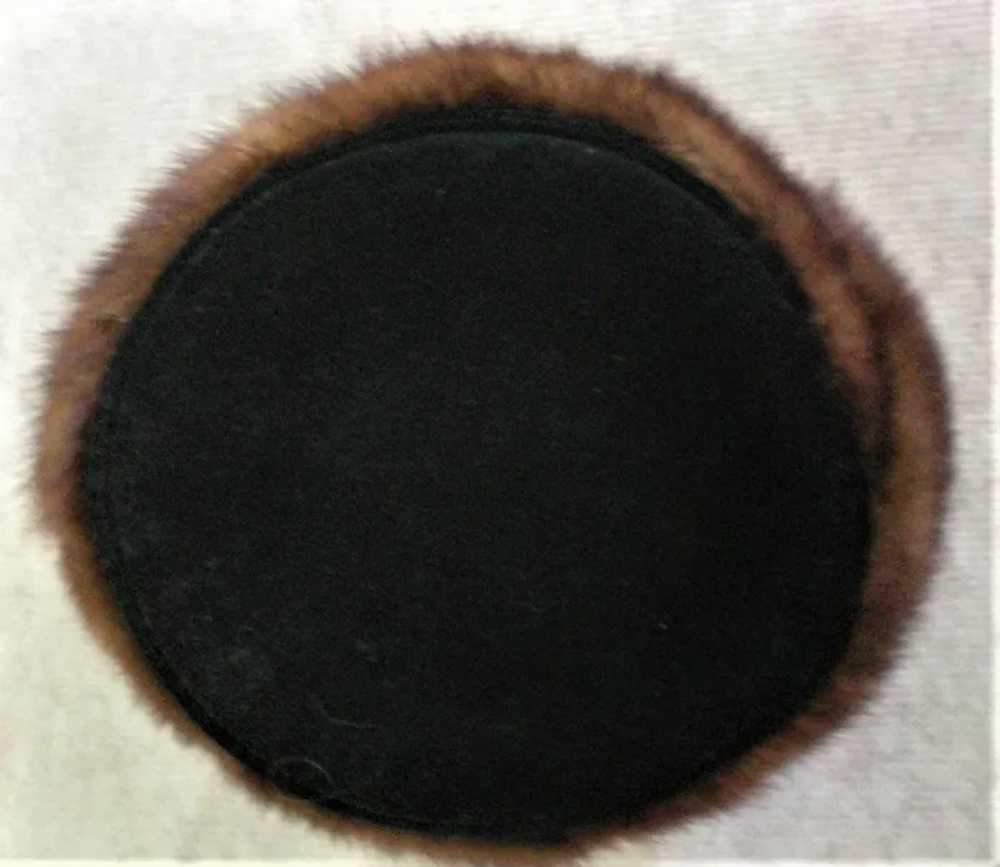 Stylish 1940’s Mink and Velvet Hat – Hand Sewn - image 3