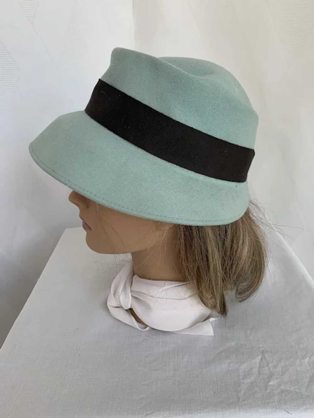 Mint and Chocolate Wool Bucket Hat by Neumann End… - image 2