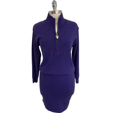 Vintage 1980s Limited Purple Sweater Dress