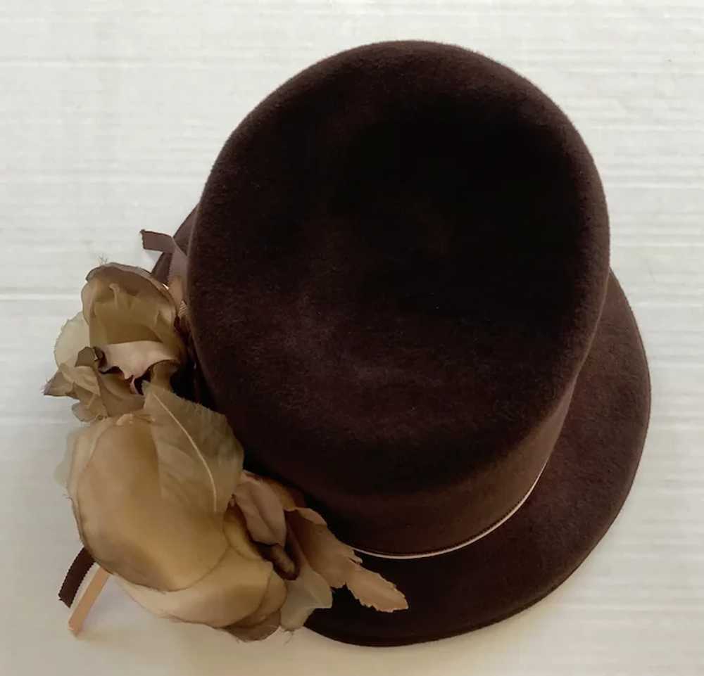REDUCED Naftali Abenaim Brown Felt Bucket Hat Wit… - image 4