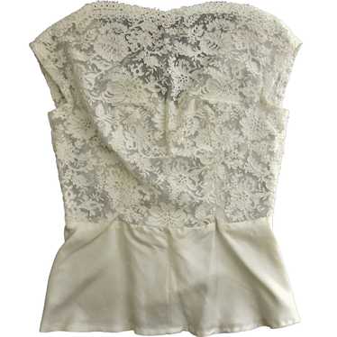 Pretty Vintage Hand Made Lacy Blouse Top - Excelle