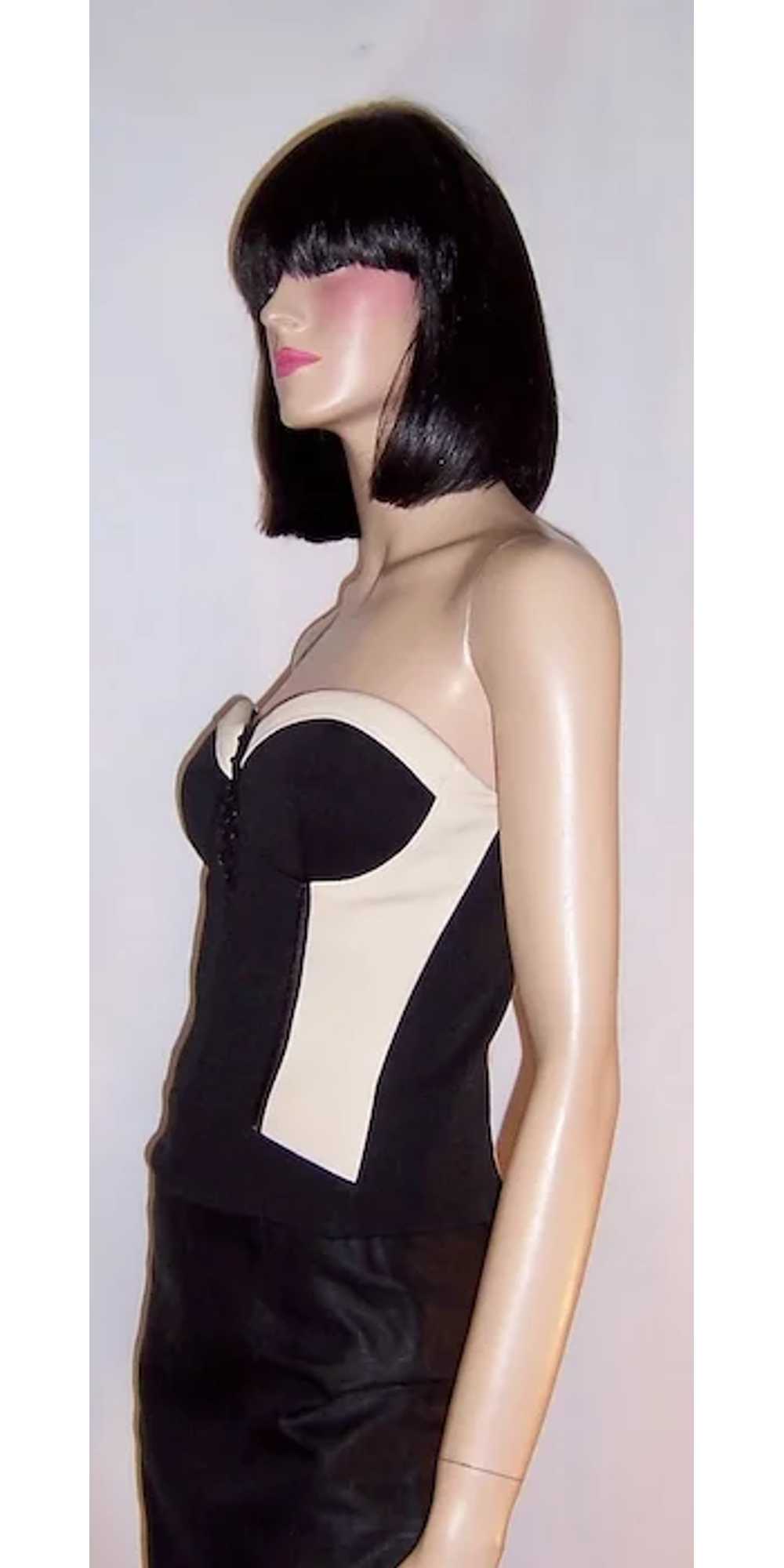 Black  & White Color-Blocked Bustier by bebe - image 2