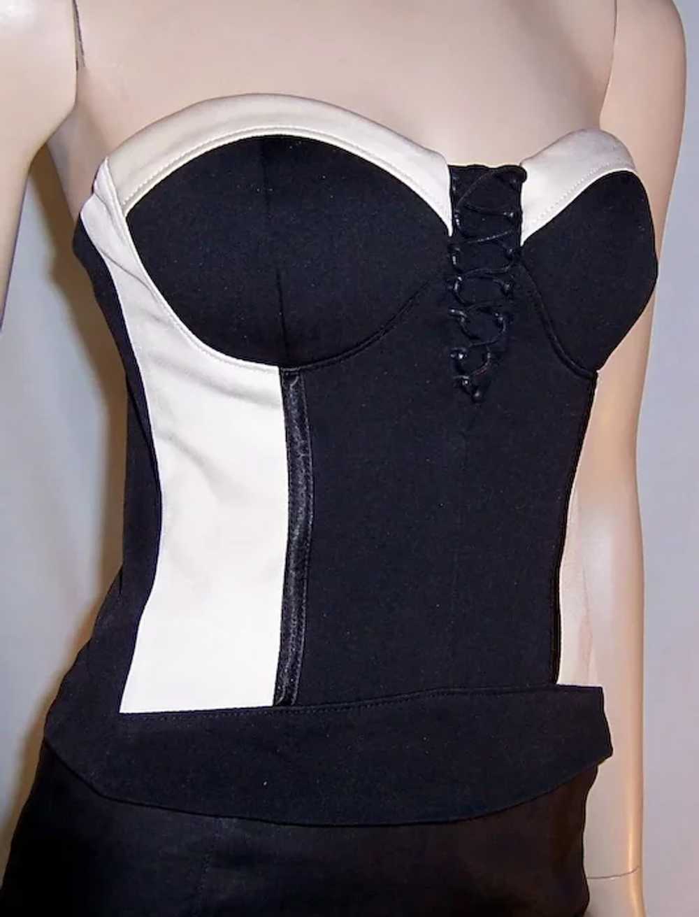 Black  & White Color-Blocked Bustier by bebe - image 5