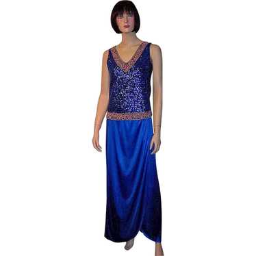 1960's Custom Made Royal Blue Evening Skirt - image 1