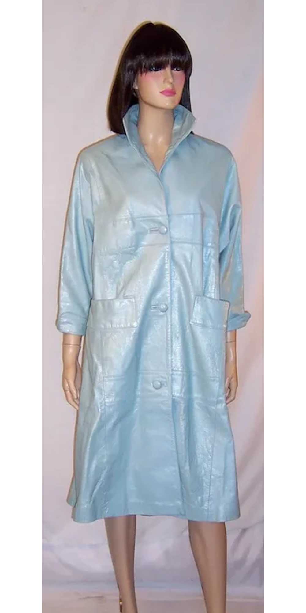 Fabulous 1950's Pale Baby Blue Pearlized Leather … - image 2