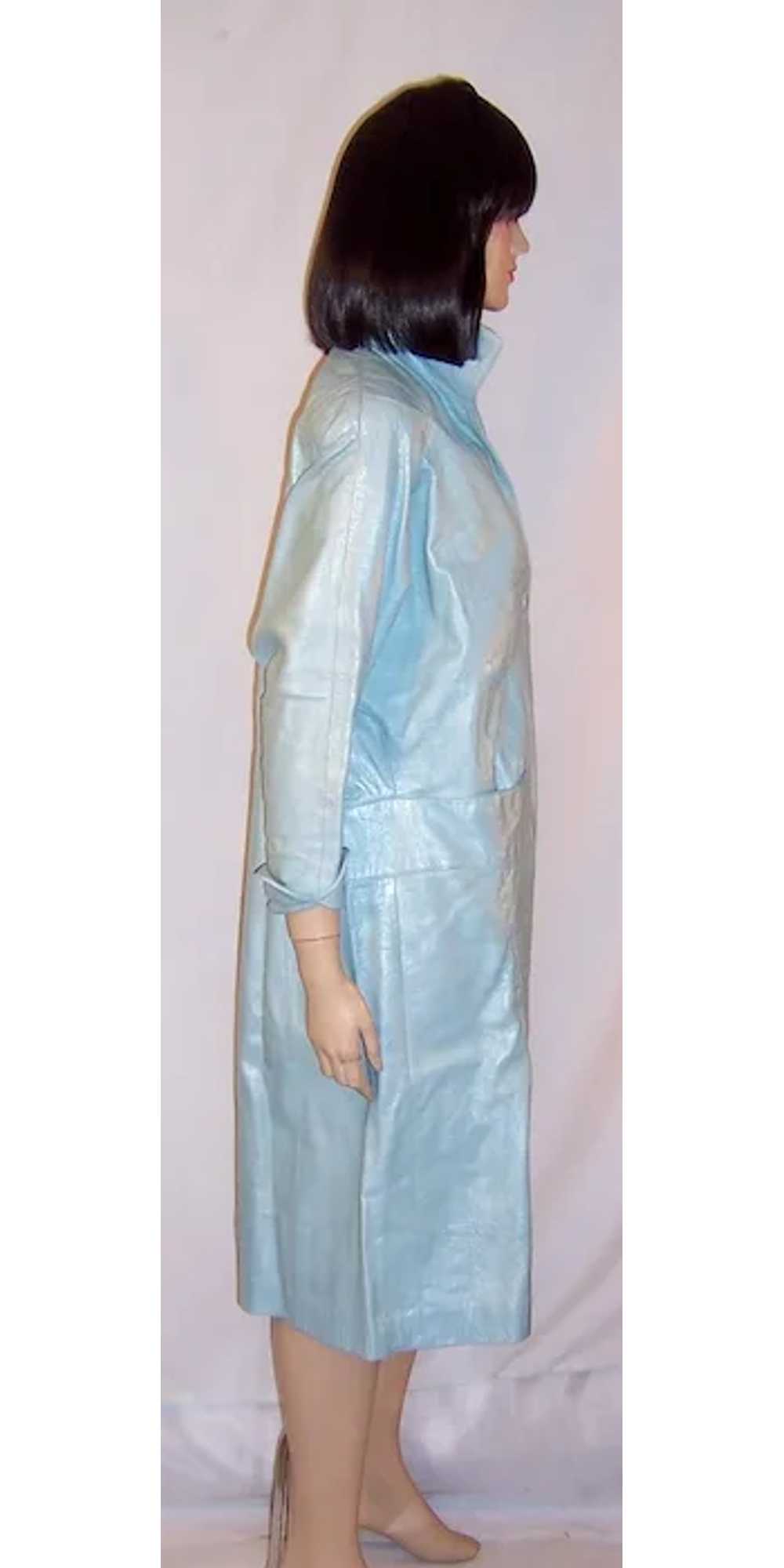 Fabulous 1950's Pale Baby Blue Pearlized Leather … - image 3