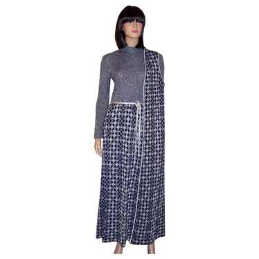 Louis Feraud Geometric Applique Maxi Dress