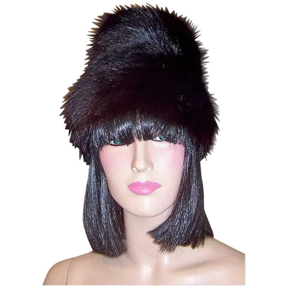 1960's Black Fox Fur Hat - image 1