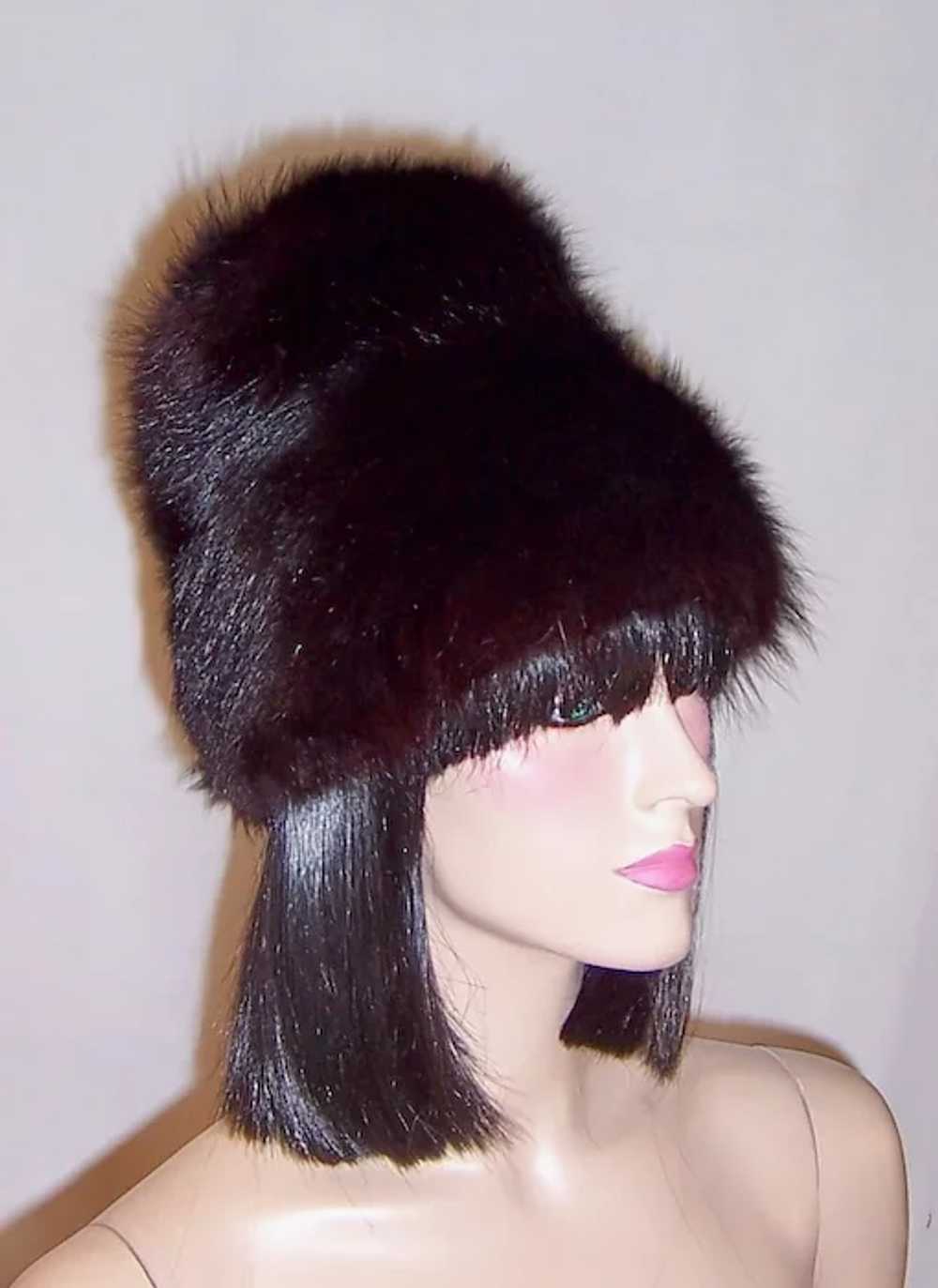 1960's Black Fox Fur Hat - image 2