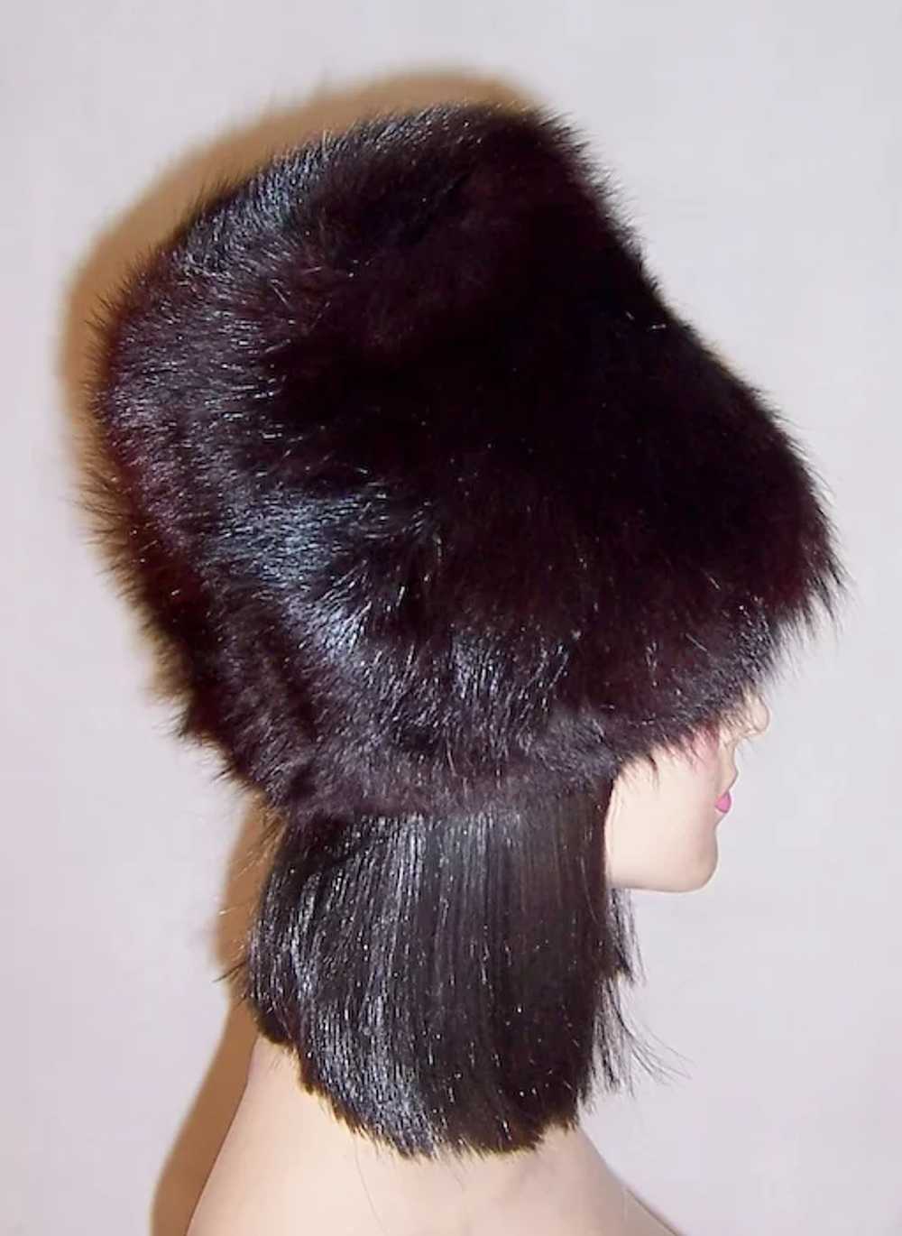 1960's Black Fox Fur Hat - image 3