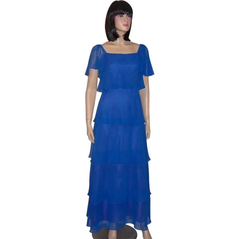 Bachelor Button Blue Chiffon Gown from B. Altman … - image 1