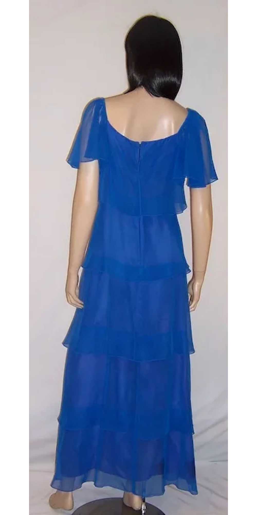 Bachelor Button Blue Chiffon Gown from B. Altman … - image 3