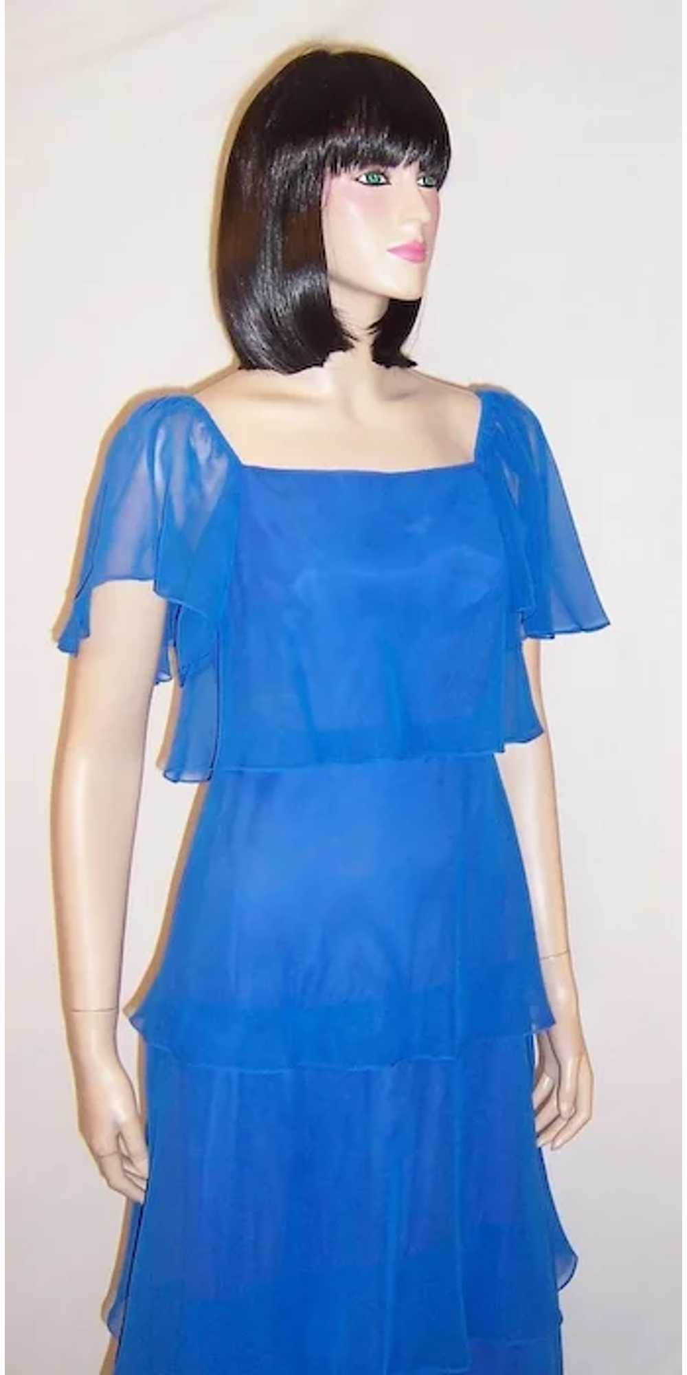 Bachelor Button Blue Chiffon Gown from B. Altman … - image 5