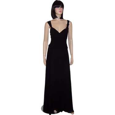 BCBGMAXAZRIA Black Floor Length Evening Gown with… - image 1