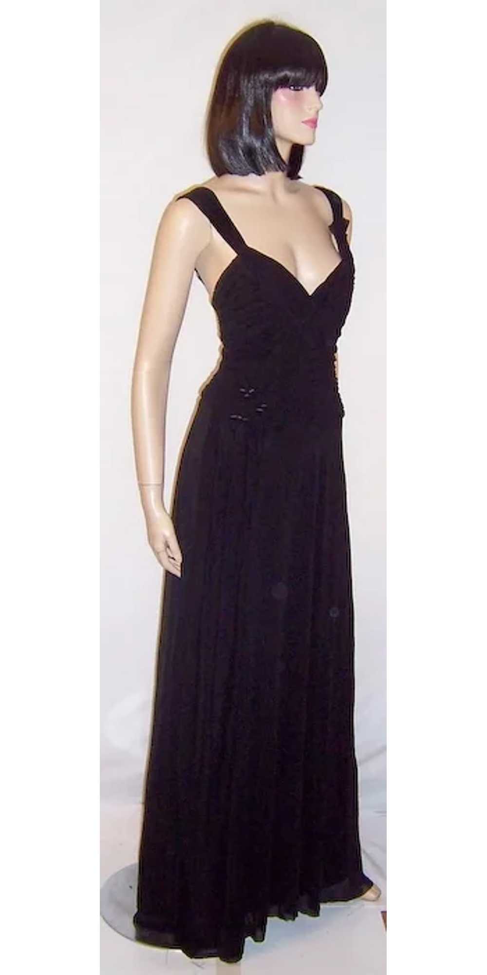BCBGMAXAZRIA Black Floor Length Evening Gown with… - image 2
