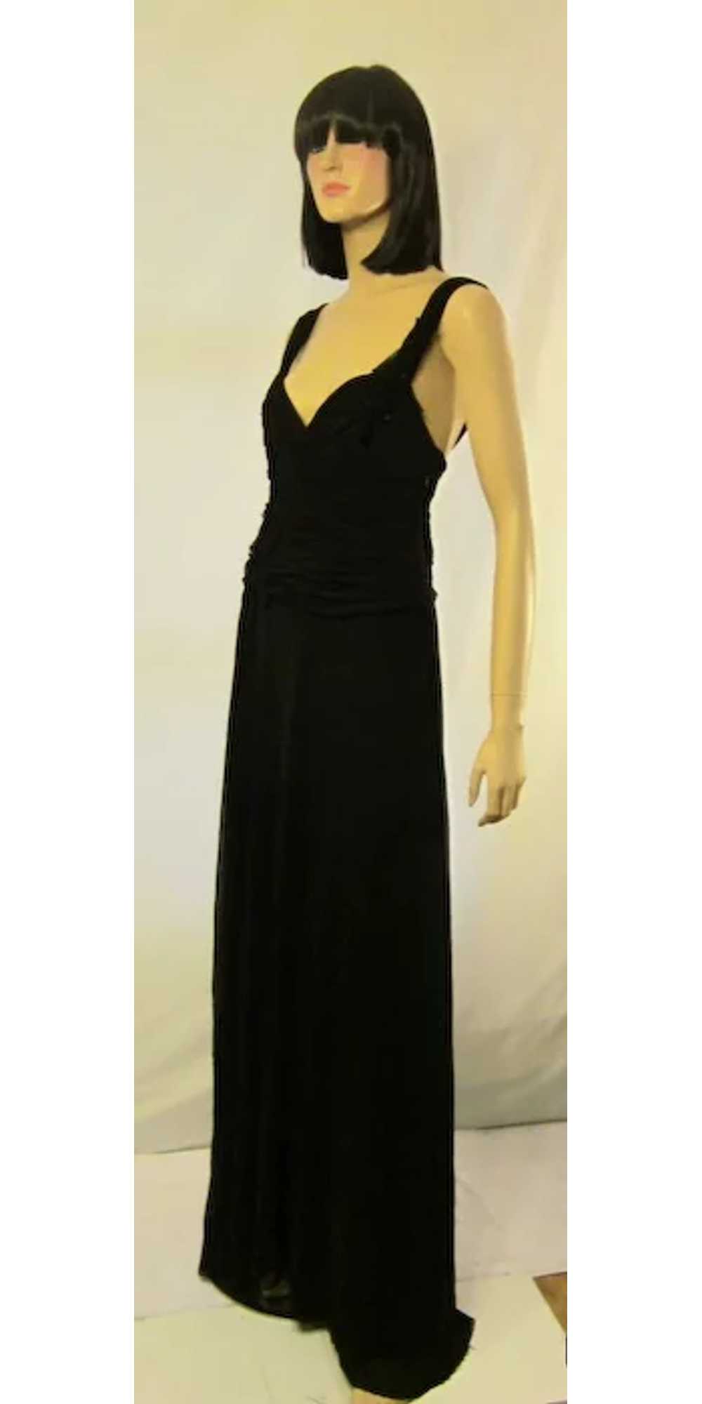 BCBGMAXAZRIA Black Floor Length Evening Gown with… - image 4