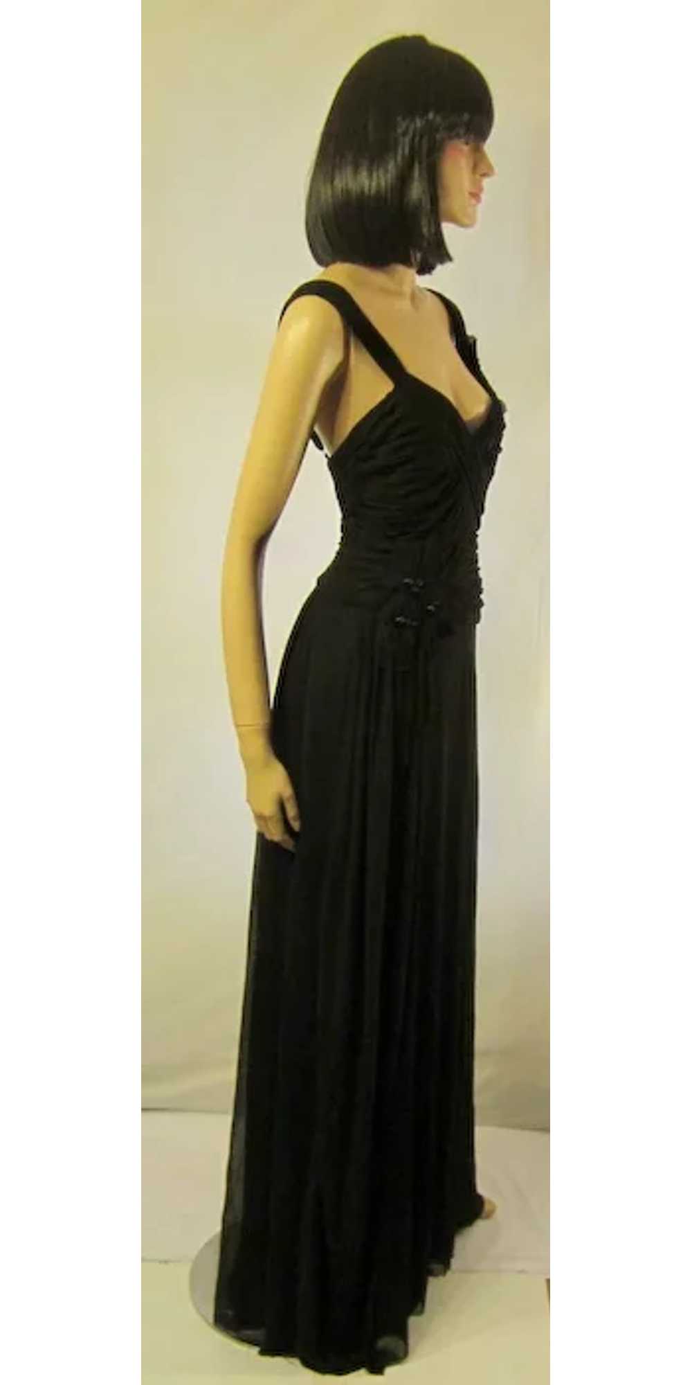 BCBGMAXAZRIA Black Floor Length Evening Gown with… - image 5