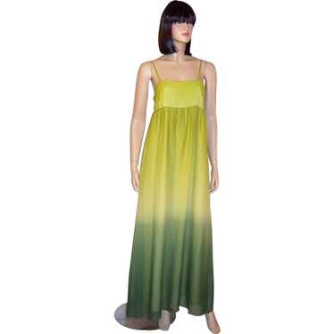 Simple Chartreuse Chiffon Empire Gown with Ombre … - image 1