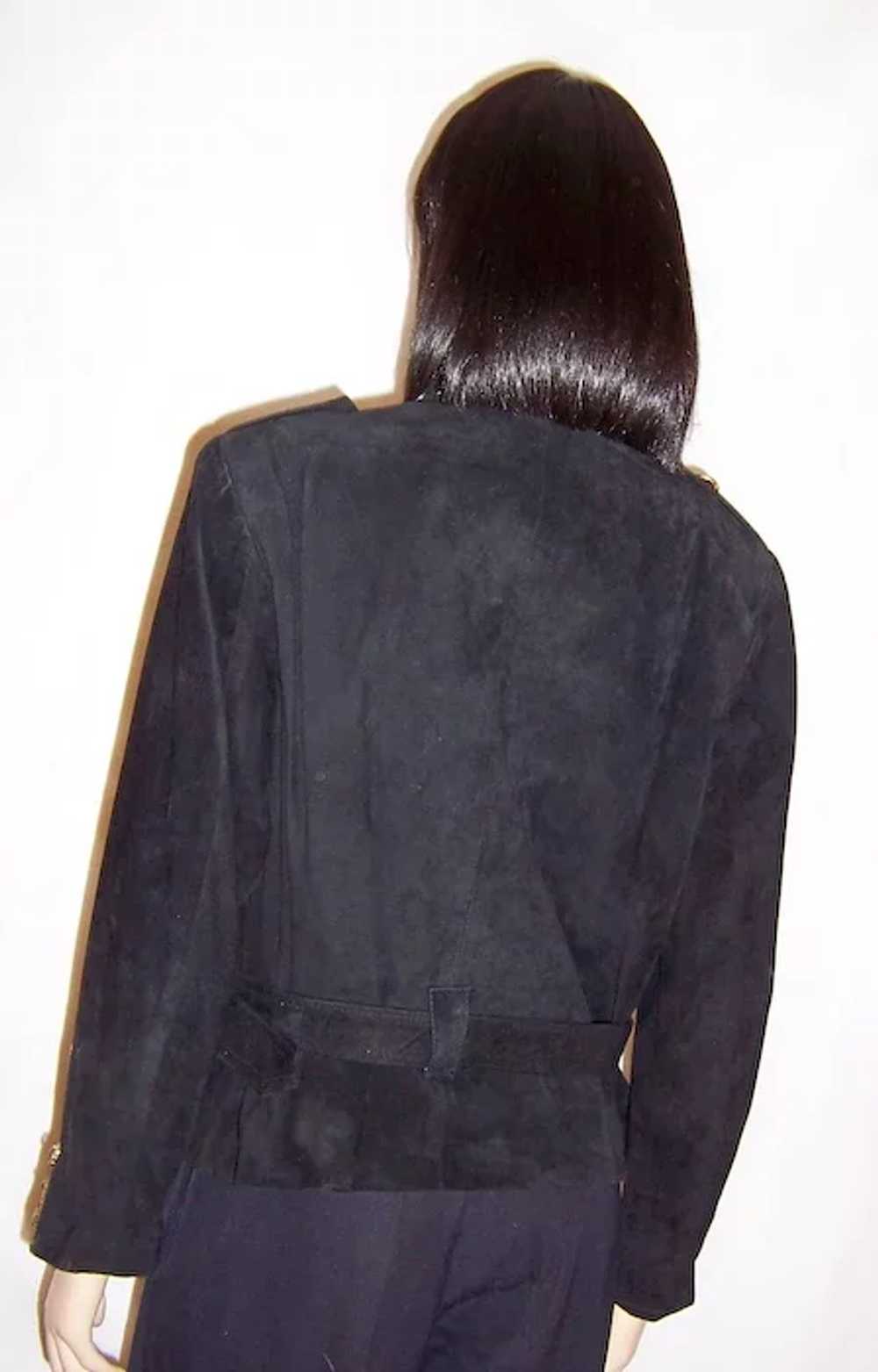 Simple & Dramatically Designed Black Suede Jacket… - image 3