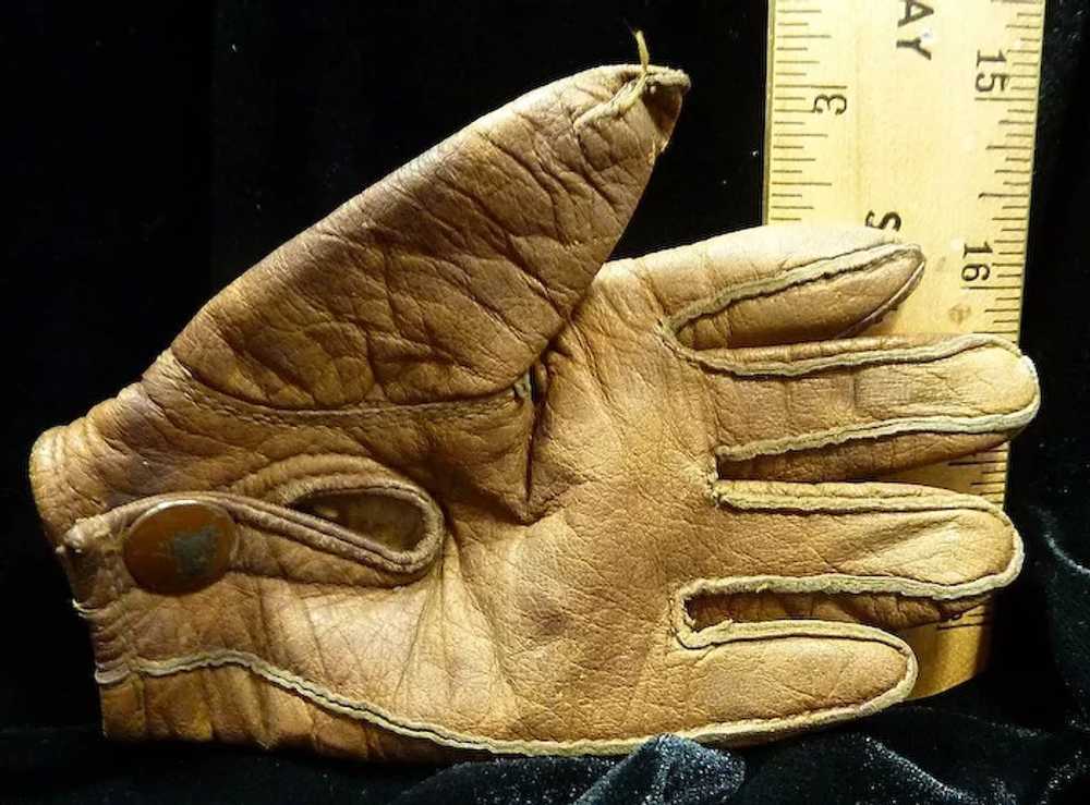 Vintage Brown Leather Child’s Gloves - image 7