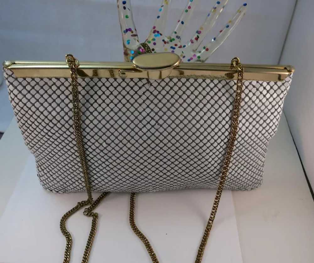 VINTAGE Whiting and Davis Summer White Mesh Purse… - image 2