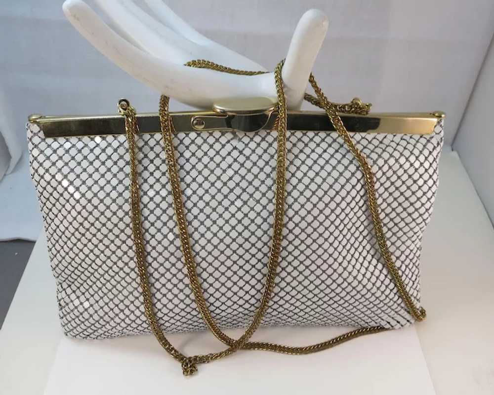 VINTAGE Whiting and Davis Summer White Mesh Purse… - image 4