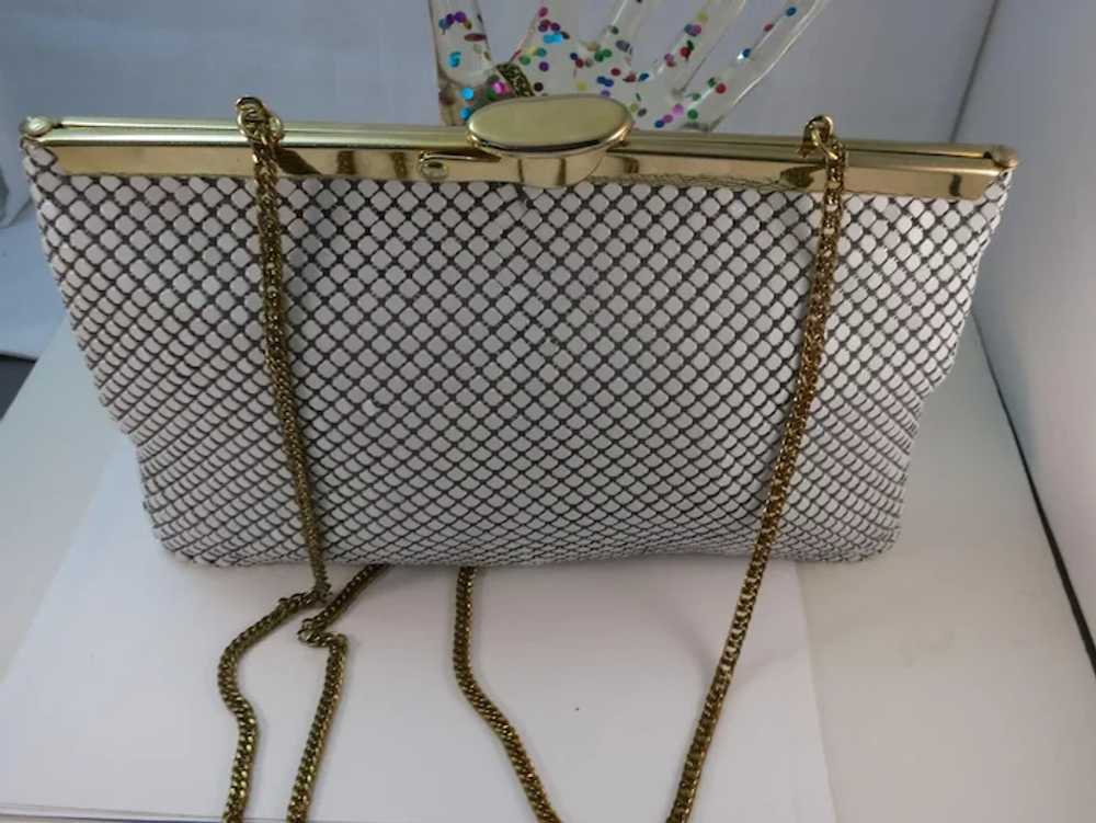 VINTAGE Whiting and Davis Summer White Mesh Purse… - image 7