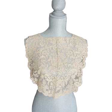 BEAUTIFUL Large Antique FRENCH LACE Collar,Tambou… - image 1
