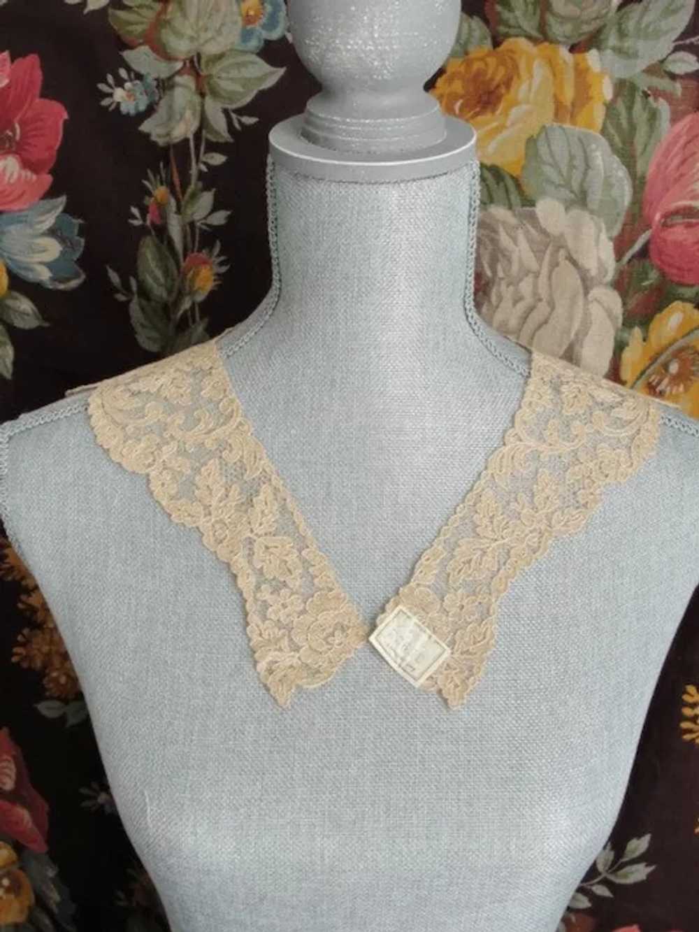 BEAUTIFUL Large Antique FRENCH LACE Collar,Tambou… - image 3