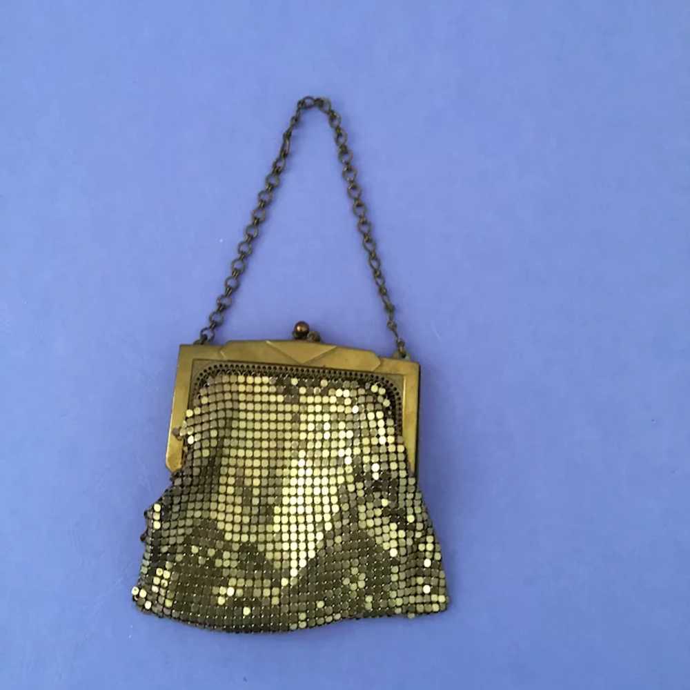 Whiting & Davis Vintage Small Gold tone Mesh Purse - image 2