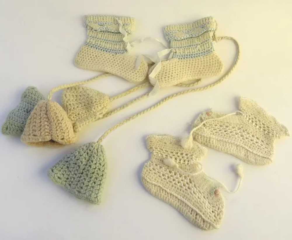 Vintage Group of Handmade Baby Booties Shoes and … - image 4