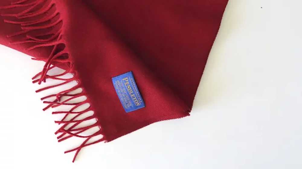 Pendleton Red Wool Plain Scarf - image 4