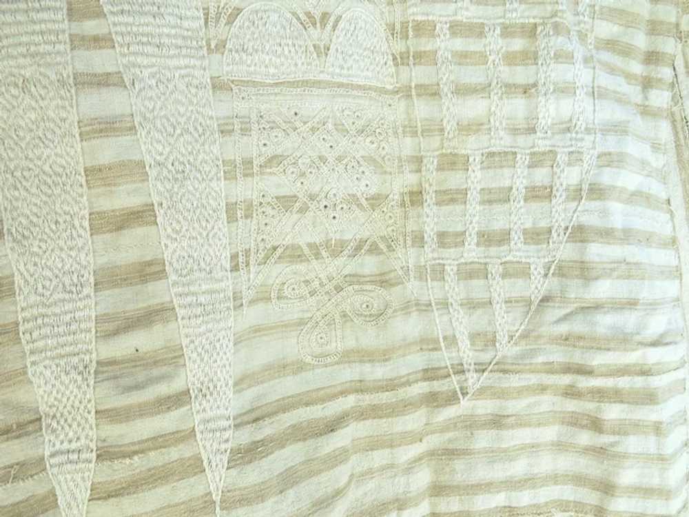 Vintage Cotton Embroidered AGBADA YORUBA Robe - image 9