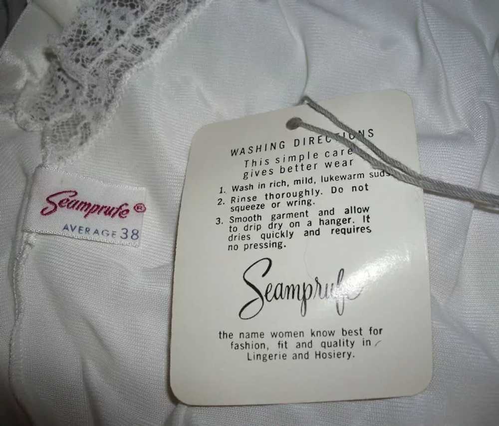 Vintage 1950s Seamprufe White Full Slip New Nwt Nos Gem 0436