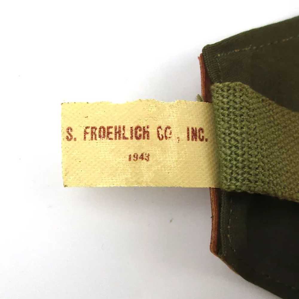 1940s WWII Leather Canvas Money Belt w/ Secret St… - image 2