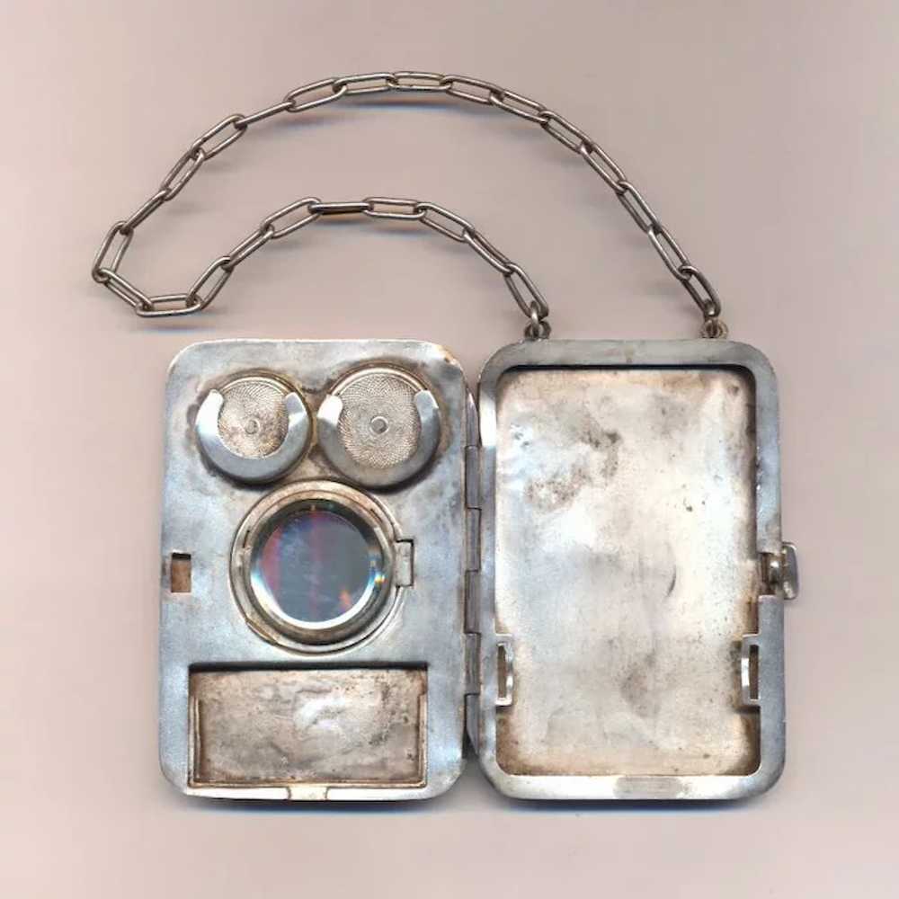 Old Victorian Heavy Silverplate Purse Compact Etc… - image 4