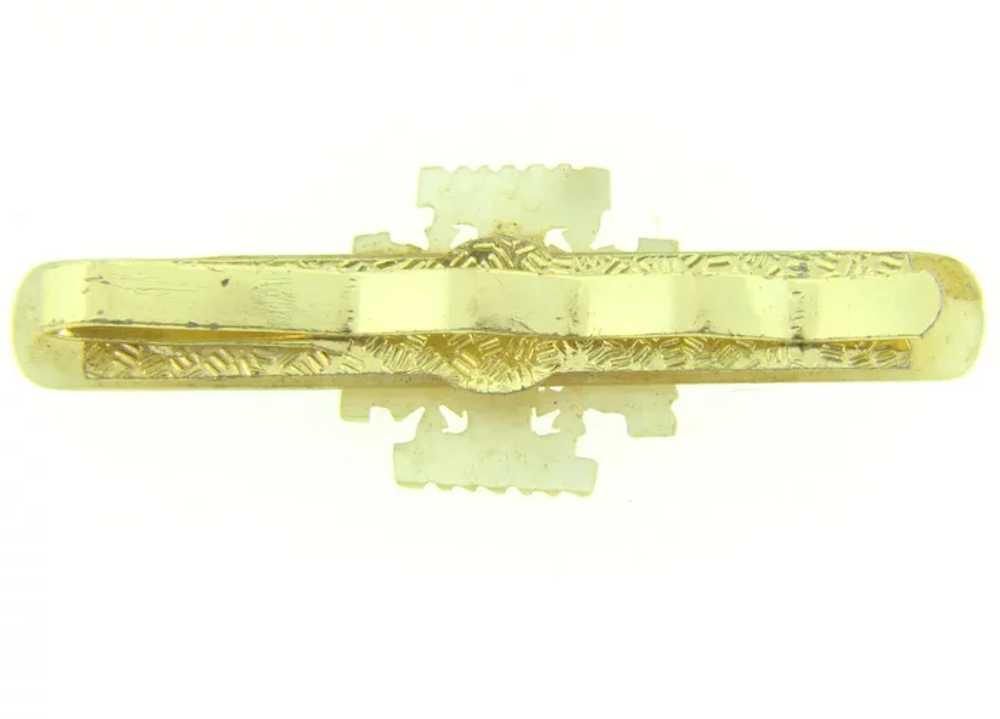 Vintage gold tone Barrette with Mother of Pearl - image 2