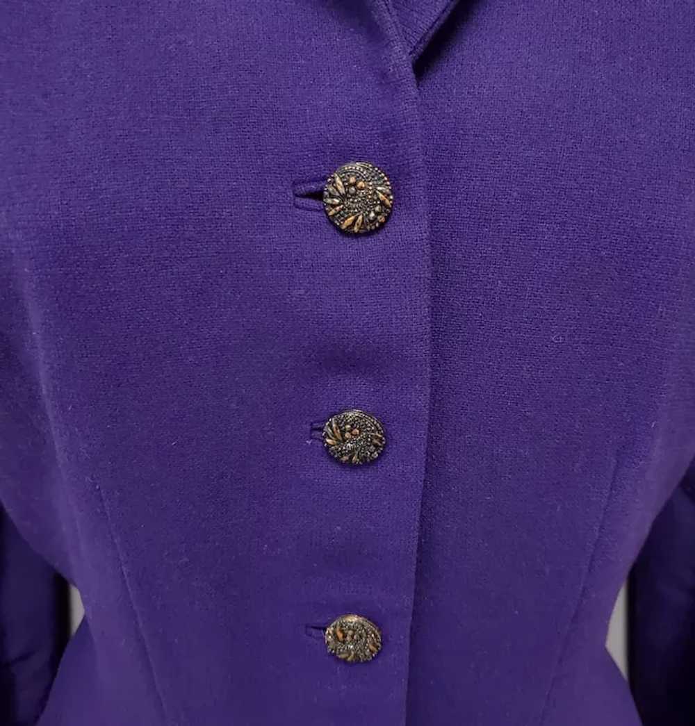 1940s Wasp Waist Jacket Exquisite Details Royal P… - image 6