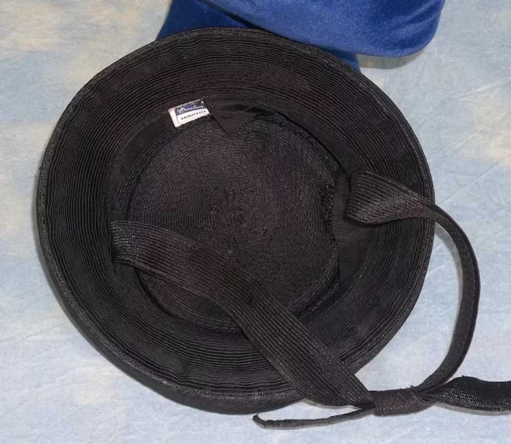 Eye Catching 1940s Vintage Black Topper Tilt Hat - image 7