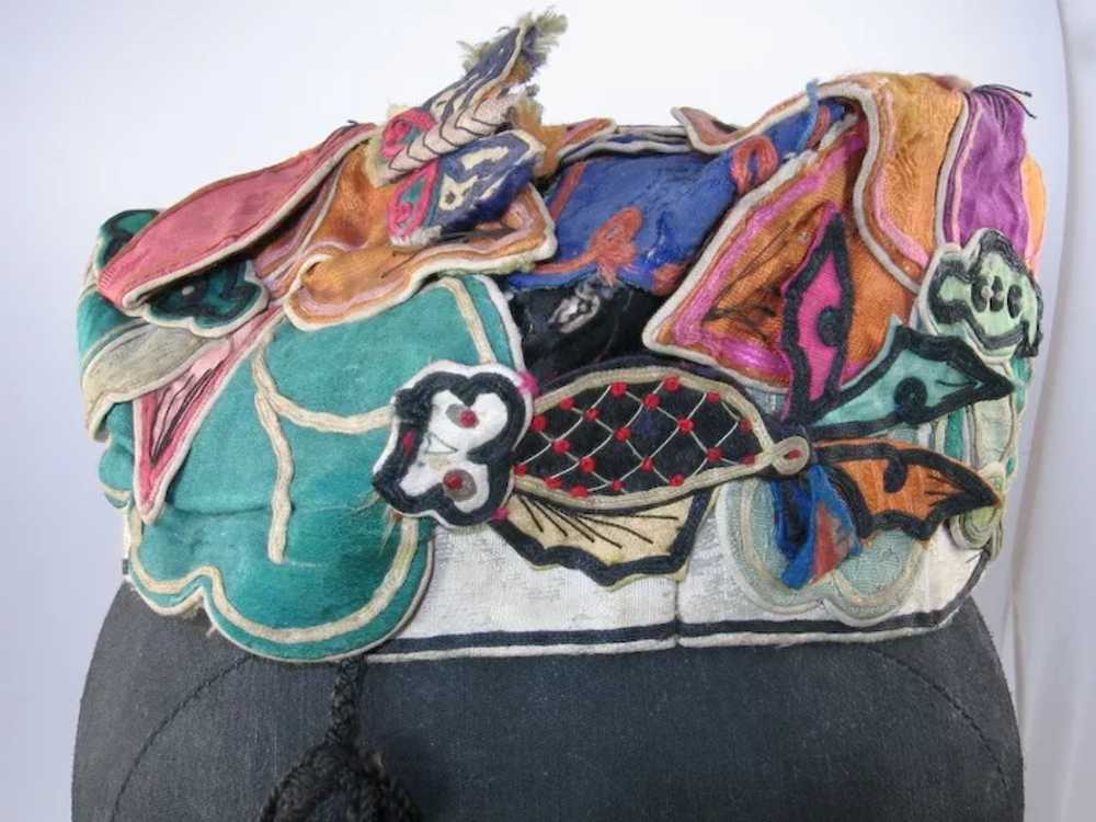 Chinese Child's Hat Embroidered and Appliqued - image 3