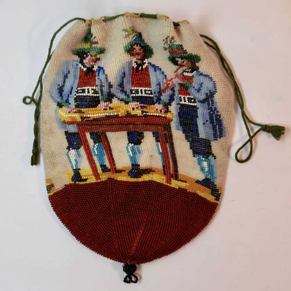 A Purse: Vintage / Antique Scenic Figural Beaded … - image 3