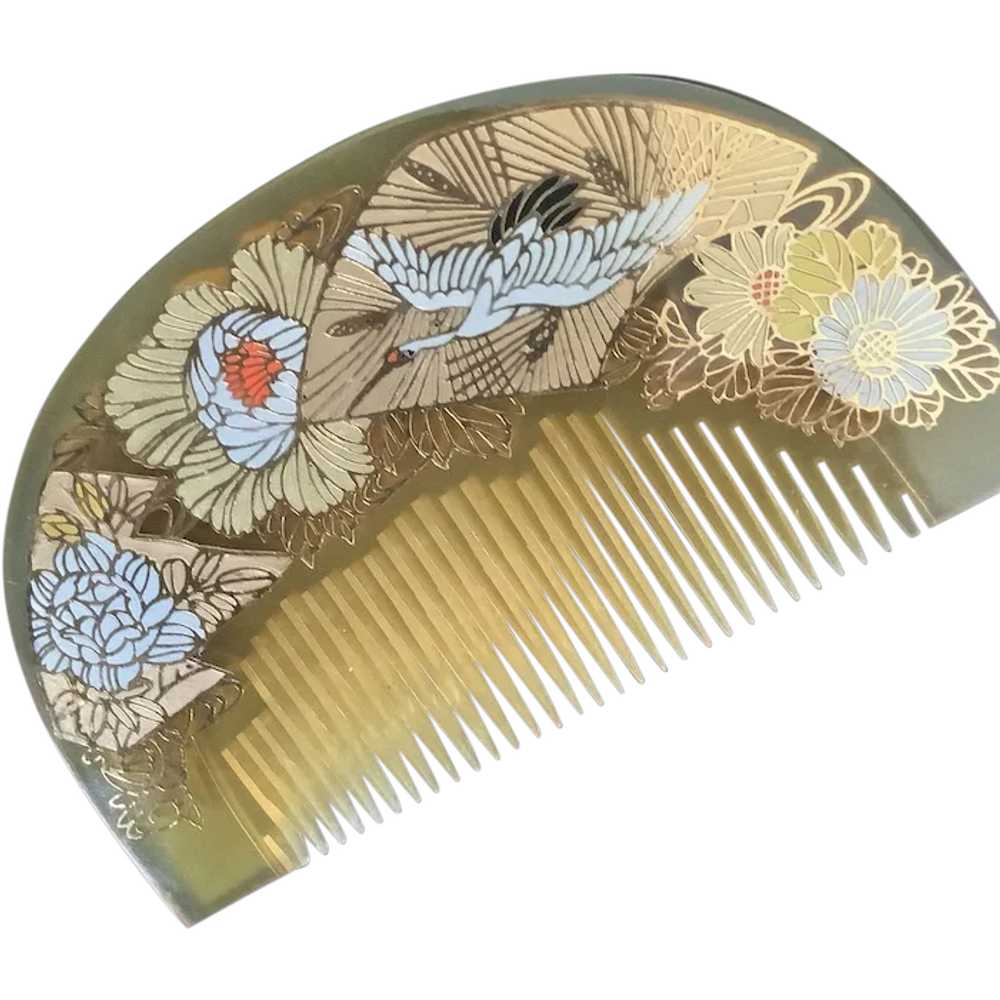 Vintage Japanese kushi comb hair ornament - image 1